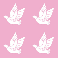 ピンクの鳥のパターンタイル模様
