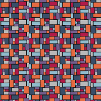 モザイクタイルのパターン模様素材(カラフル・オレンジベース)