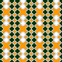 オレンジ地と緑のパターン(2)模様