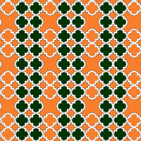 オレンジ地と緑のパターン(4)模様