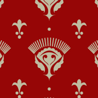 赤の邸宅調のパターンタイル(2)模様
