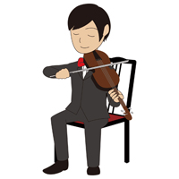 ヴァイオリンを弾いている男性の(3)イラスト