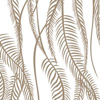 茶色の観葉植物柄のパターンタイル模様