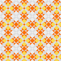 グレーとオレンジのパターンタイル模様