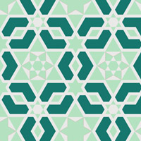 緑の六角形パッチワークパターン模様