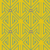 黄緑と黄の三角矢印パターンタイル模様