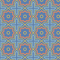 青の幾何学調のパターンタイル模様