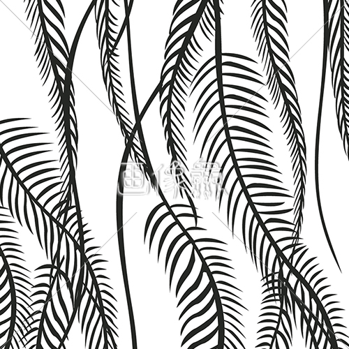 黒の観葉植物柄のパターンタイル模様 画像衆 デザインを簡単レベルアップ 写真 模様 イラストのダウンロードサイト