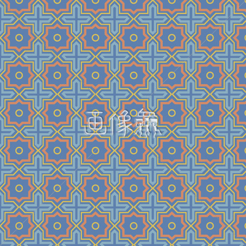 新品】青のグラデーションに美しい幾何学模様が映える豪華な振袖用袋帯