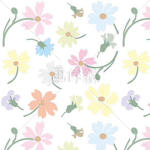 キク科の花のパターン素材 パステルカラー 画像衆 デザインを簡単